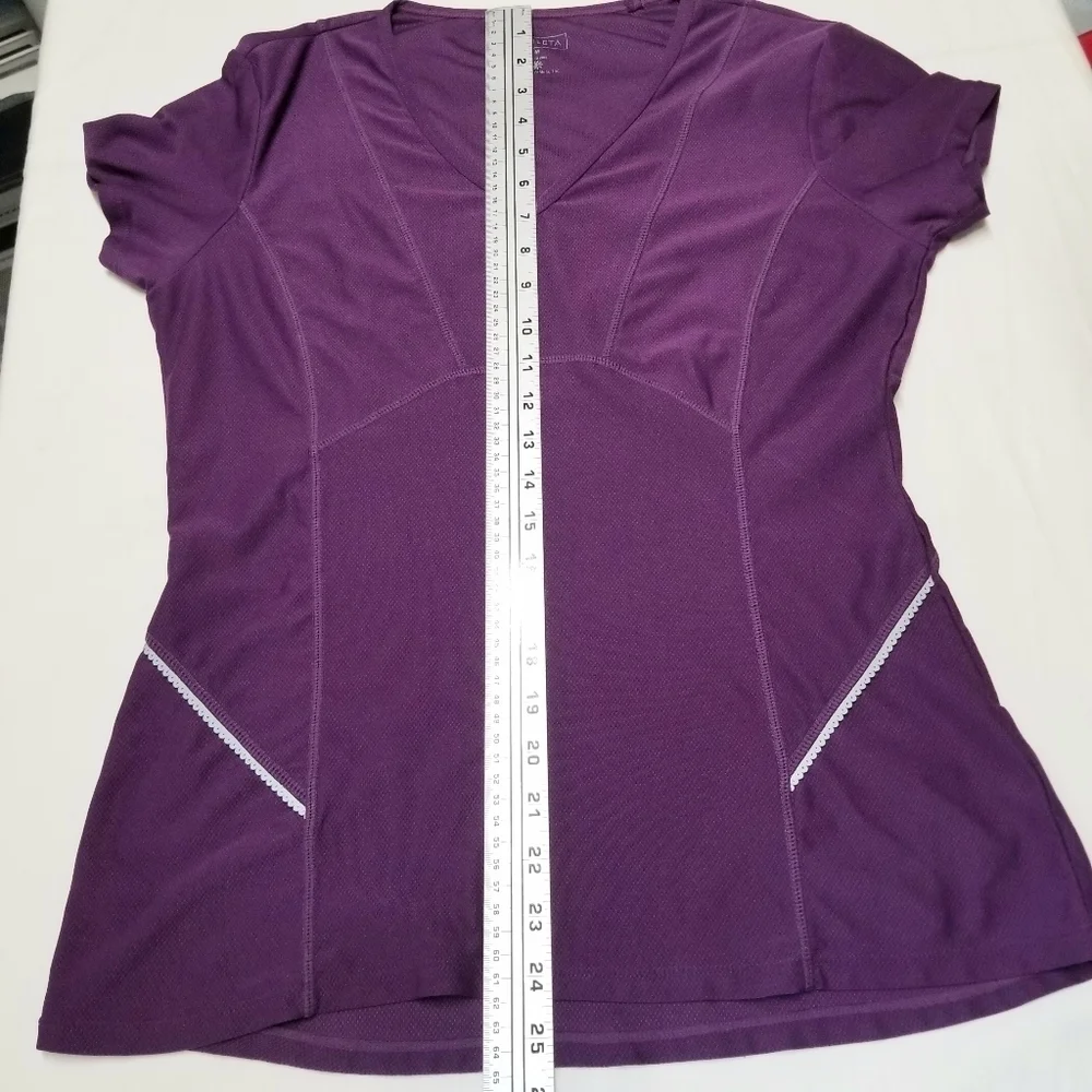 Athleta Women's Athleisure V-neck Purple  Active Sporty T-shirt, M - Picture 5 of 7